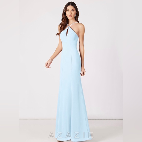 Azazie Sky Blue Livy - Picture 4 of 9